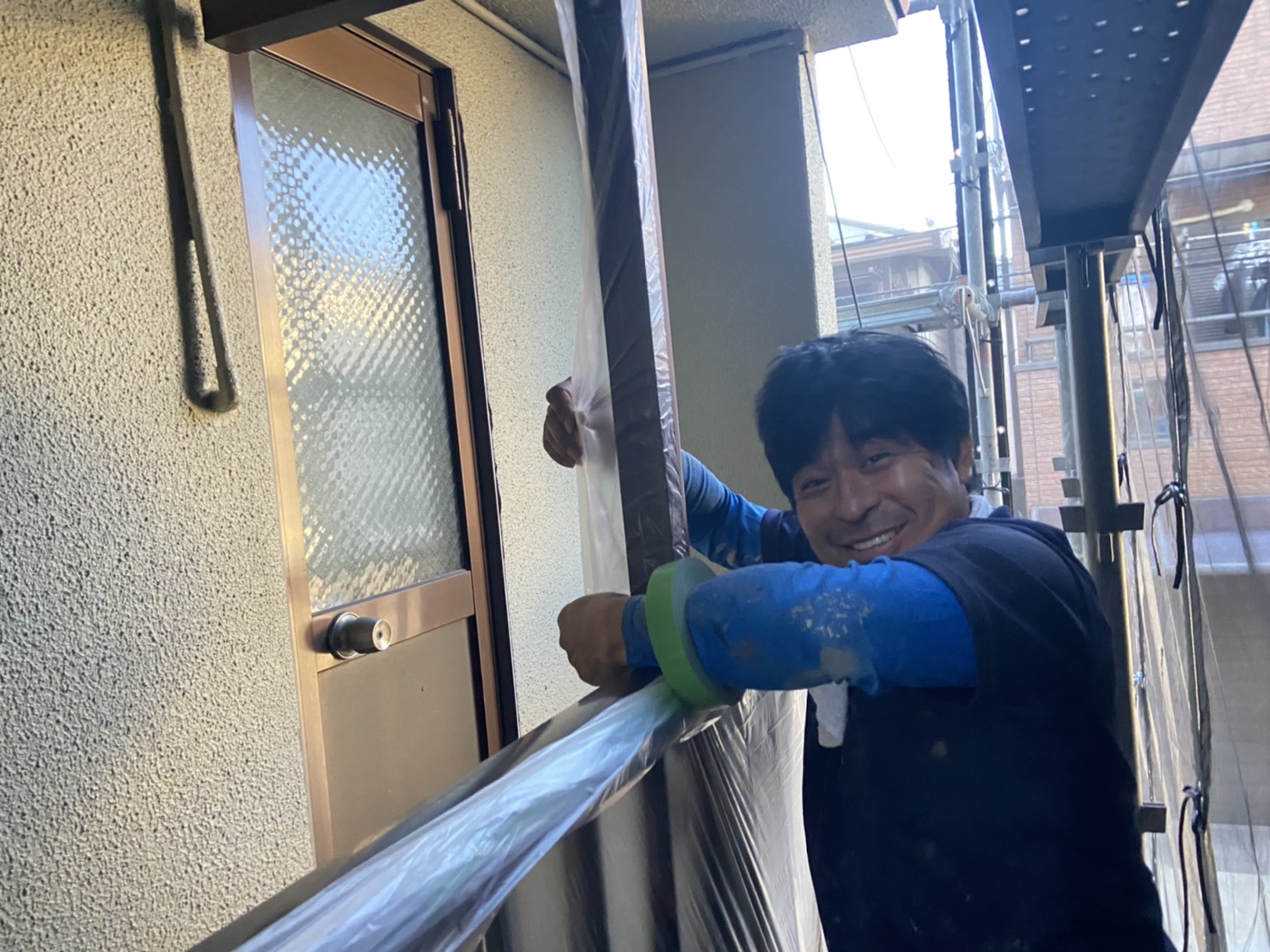 茨木・高槻の外壁塗装YJリフォーム養生@高槻市津之江町