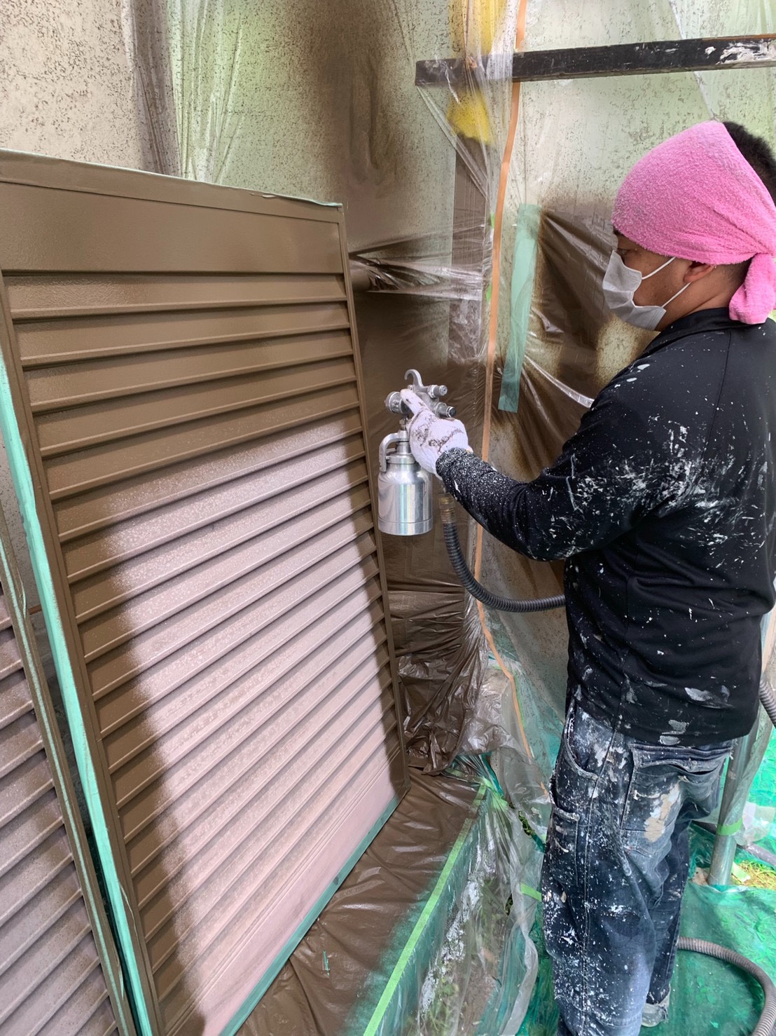 雨戸吹付け@高槻市安岡寺町