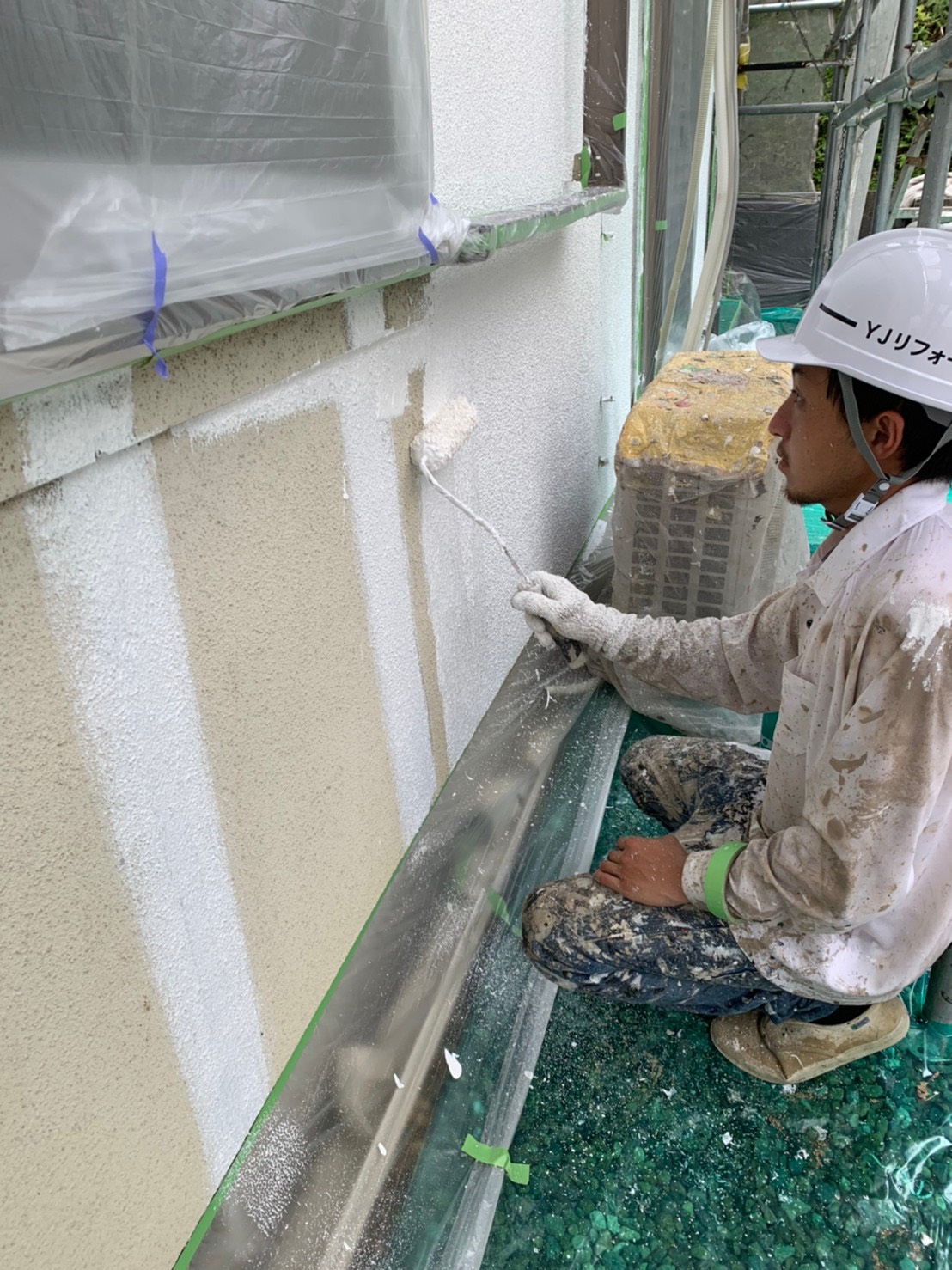 外壁下塗り@高槻市安岡寺町