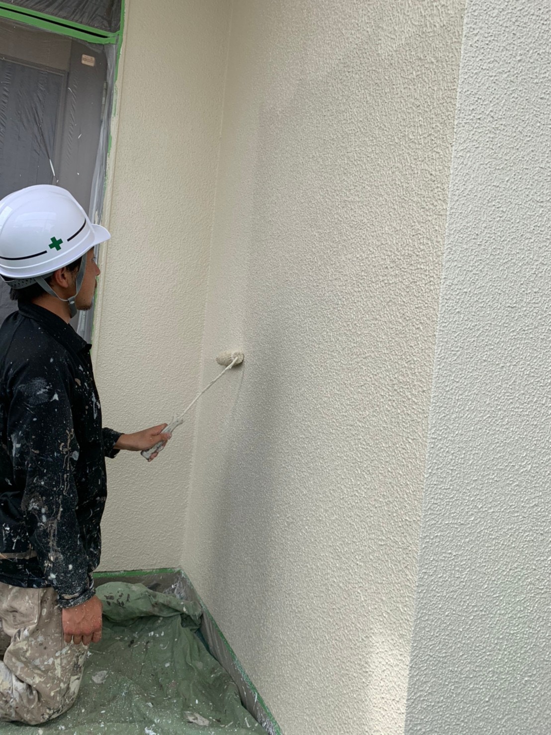 外壁塗装上塗り@高槻市安岡寺町