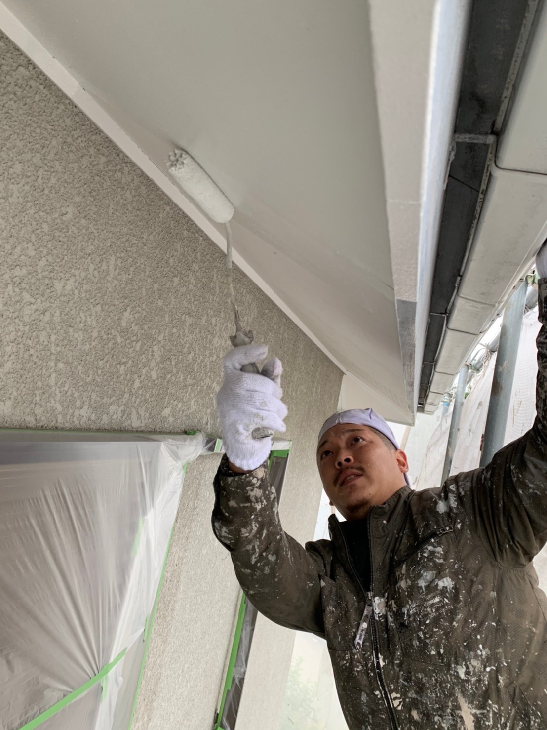 軒天塗装@茨木市南春日丘