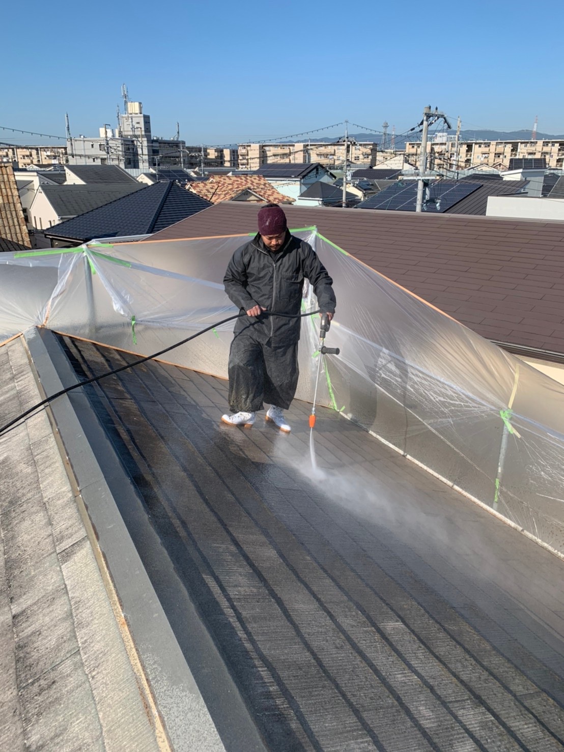 茨木・高槻の外壁屋根塗装防水YJリフォーム屋根高圧洗浄@高槻市北大樋町