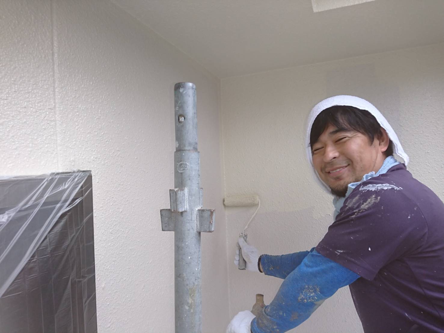 茨木・高槻の外壁塗装YJリフォーム外壁塗装上塗り@茨木市上泉町