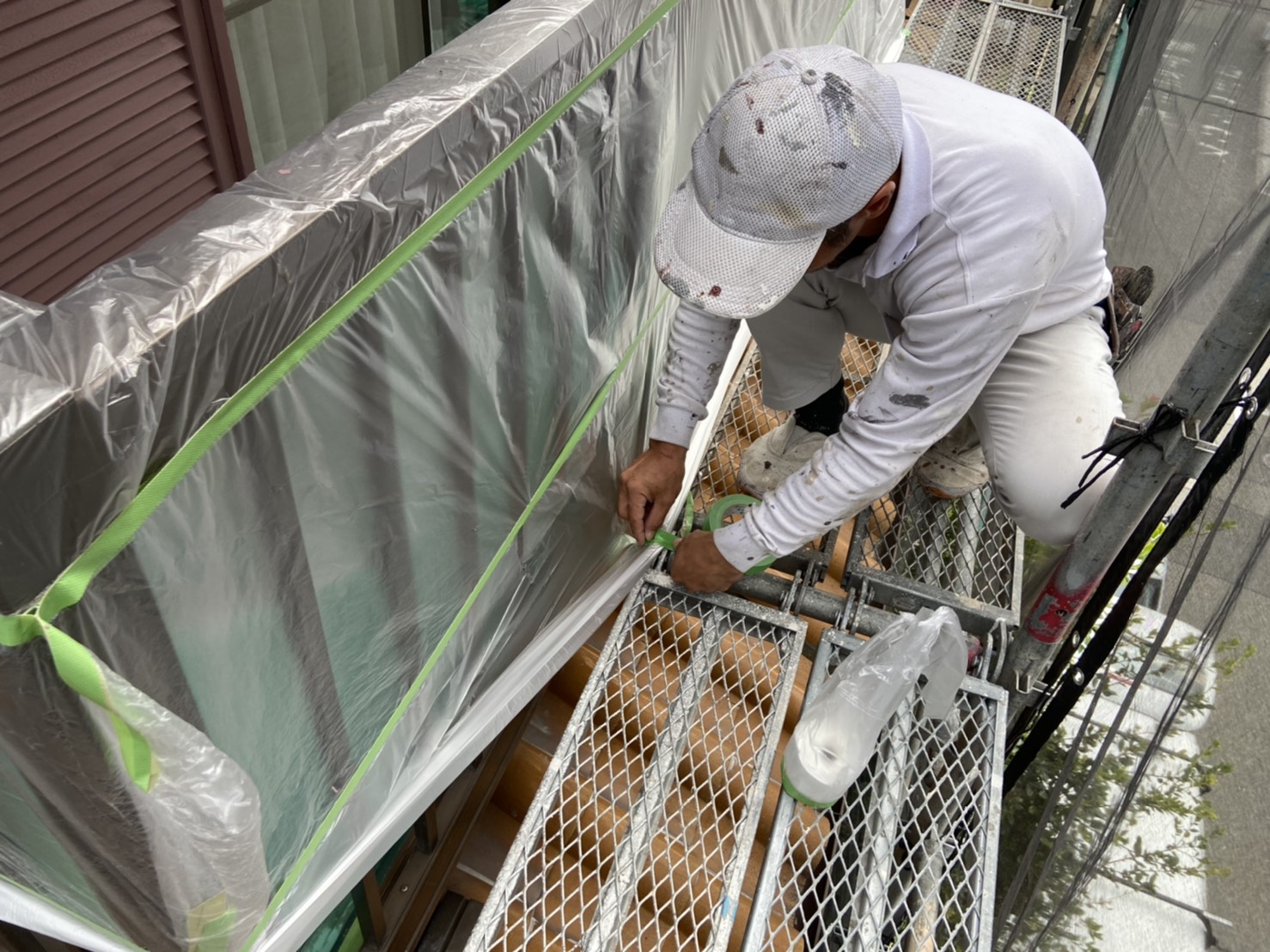 茨木・高槻の外壁塗装YJリフォームビニール養生@吹田市山田
