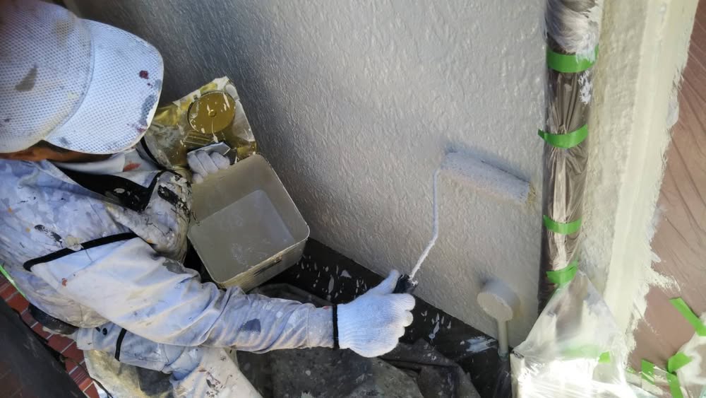 茨木・高槻の外壁塗装YJリフォーム外壁塗装上塗り@吹田市山田